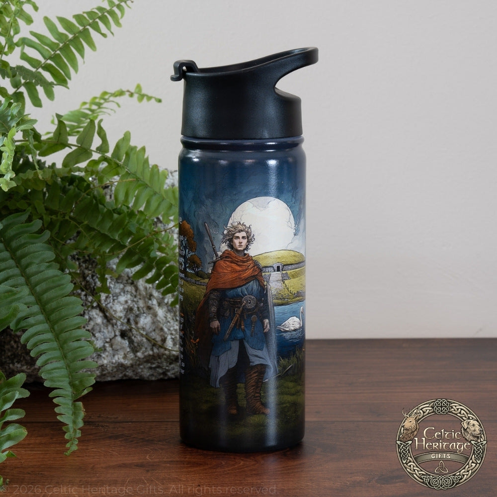 Óengus Celtic God of Love 500ml stainless steel water bottle with Newgrange Irish designed
